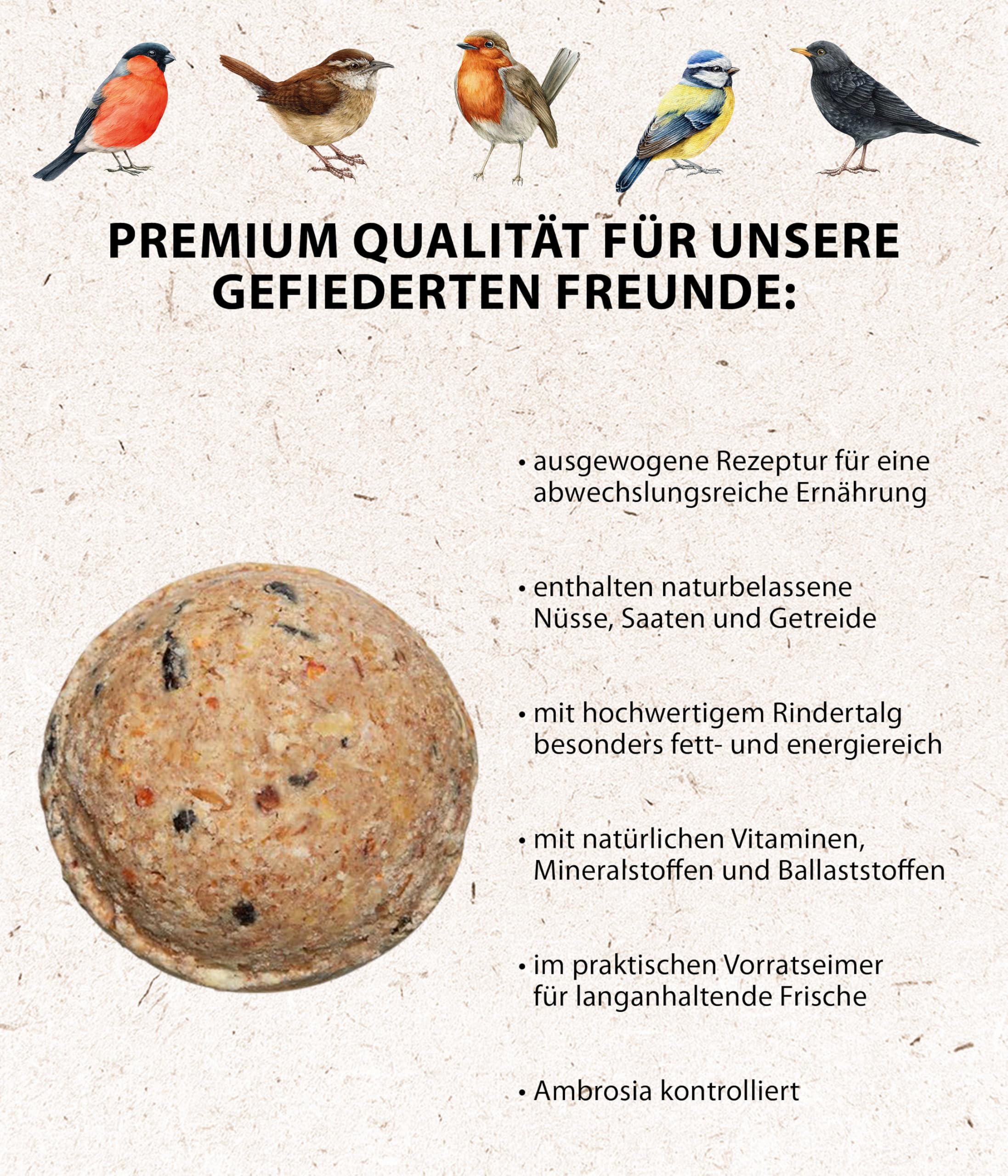 Dehner Natura Meisenknödel ohne Netz Wildvogelfutter 100x90 g