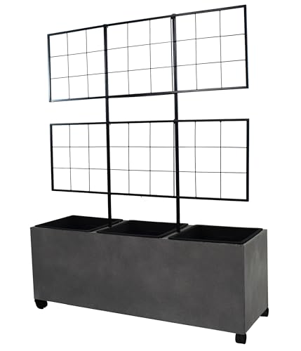 Dehner Milano Spalierkasten grau 100x130x35cm Rollen Beton