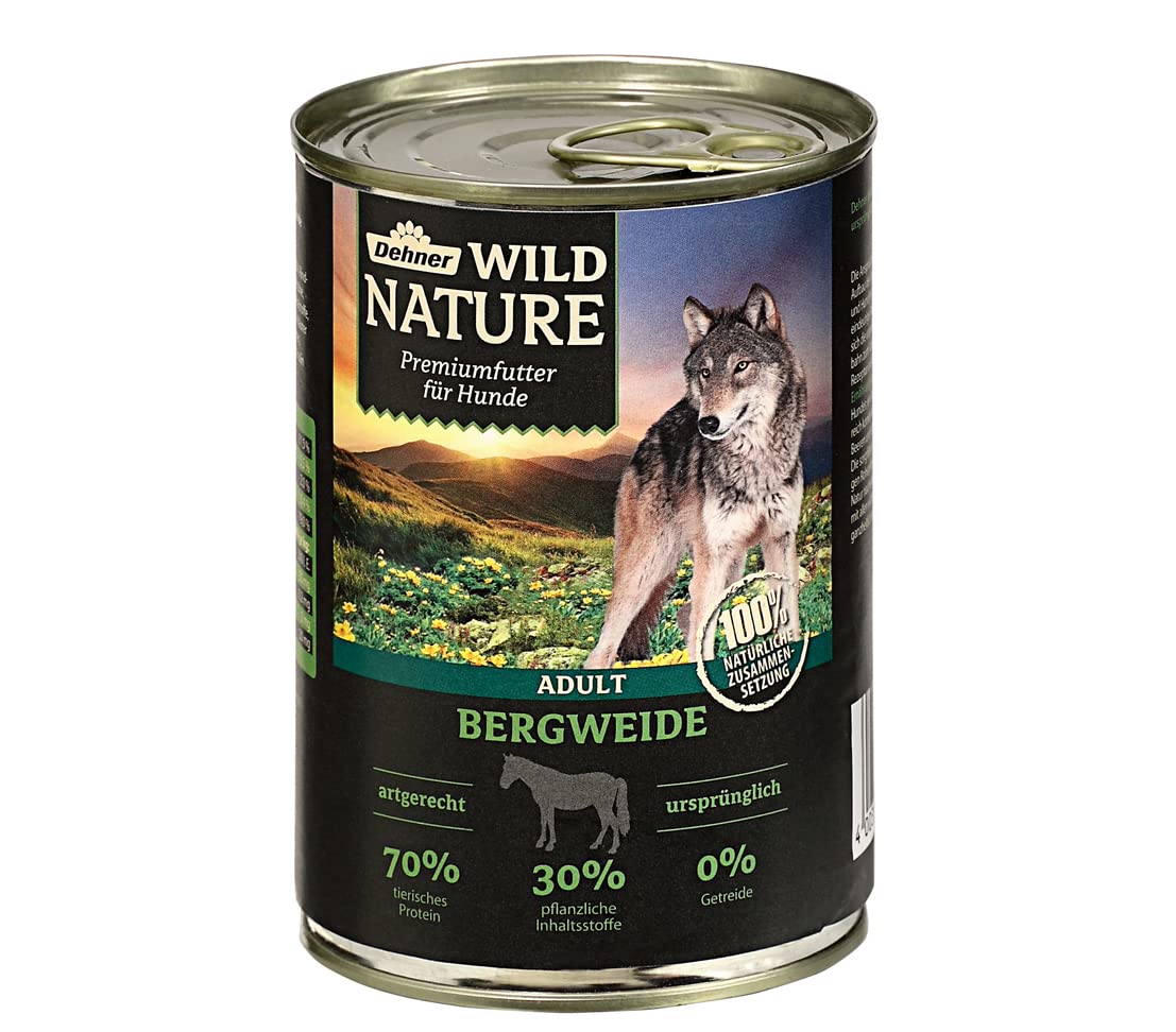 Dehner Wild Nature Bergweide Pferd Hundefutter 6x400g nass