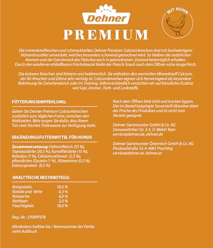 Dehner Premium Calciumknochen Hundesnack Huhn 500 g getreidefrei