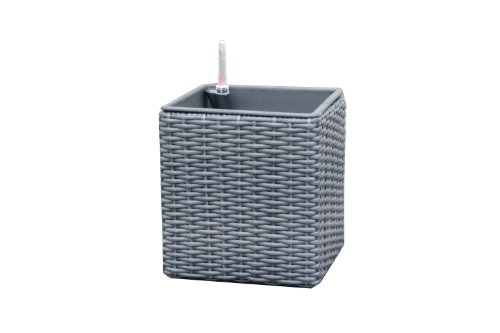 Dehner Living Pflanztopf mit Bewässerung 32 cm anthrazit geflochten