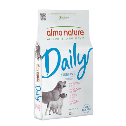 Almo Nature Daily Sterilised Schwein Reis Trockenfutter 12 kg für kastrierte Hunde