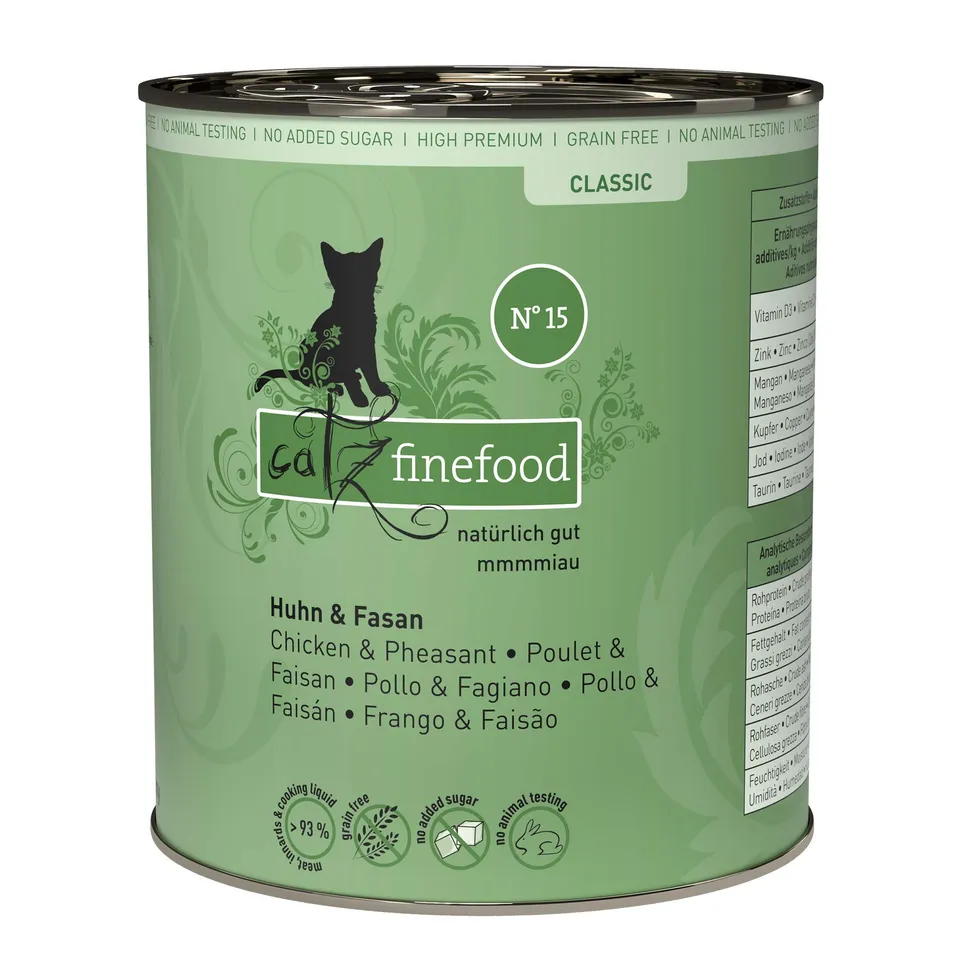 catz finefood N°15 Huhn & Fasan Nassfutter 6x800g getreidefrei