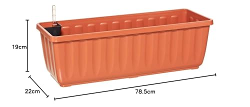 Dehner Aqua-Flor Plus Blumenkasten Terracotta 78,5 cm