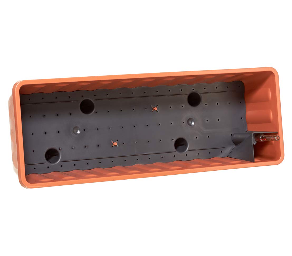 Dehner Aqua-Flor Plus Blumenkasten Terracotta 78,5 cm