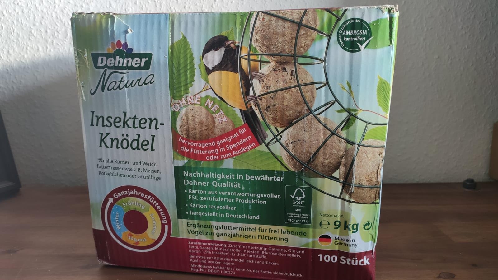 Dehner Natura Meisenknödel ohne Netz Insekten 100x90g proteinreich