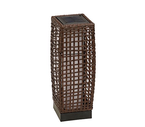 Dehner Pri Solarleuchte 47cm braun Rattan warmweiß