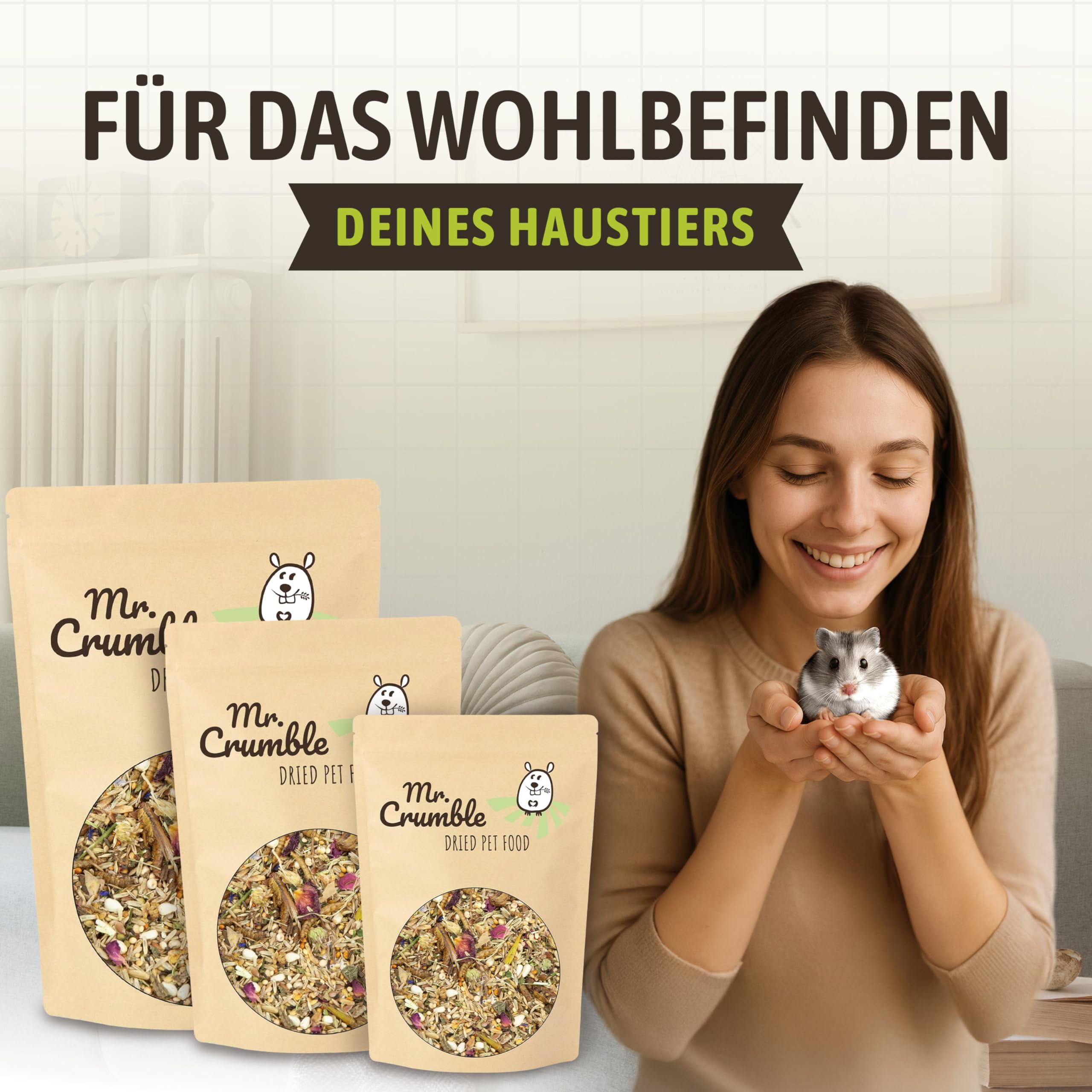 Mr. Crumble Kleiner Körnerschatz Hamsterfutter 1kg pelletfrei