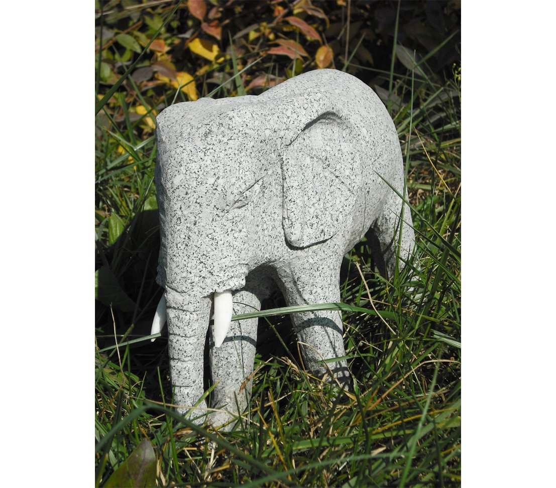 Dehner Elefant Dekofigur Granit grau 30x14x27cm