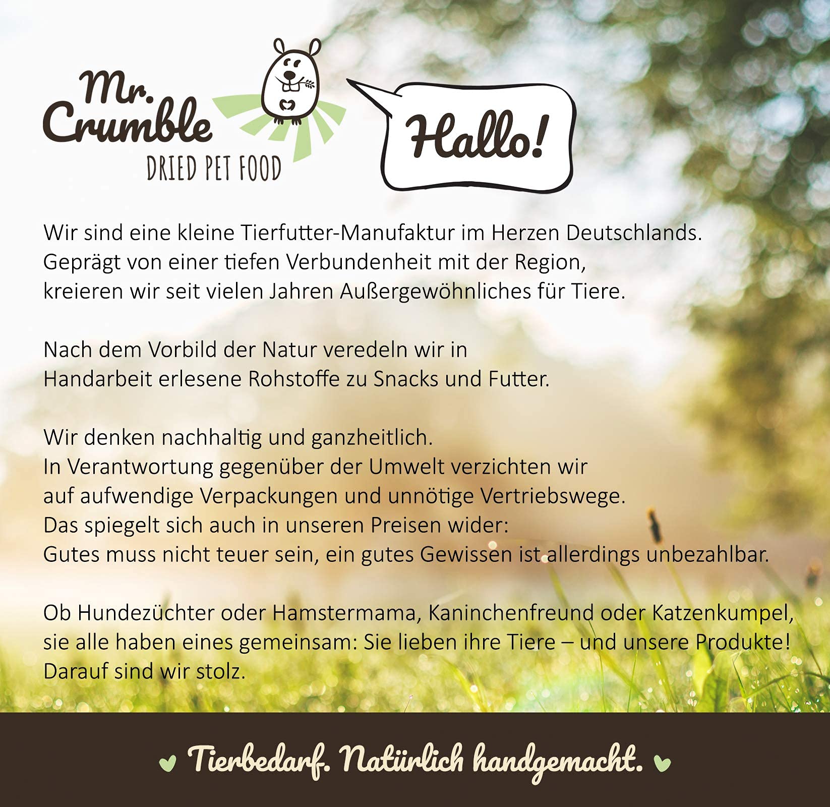 Mr. Crumble Dillikatesse Struktur-Futter Dill 1 kg rohfaserreich