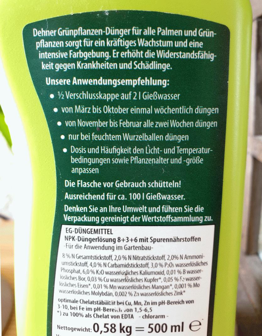 Dehner Grünpflanzen-Dünger flüssig 500 ml für 100 l