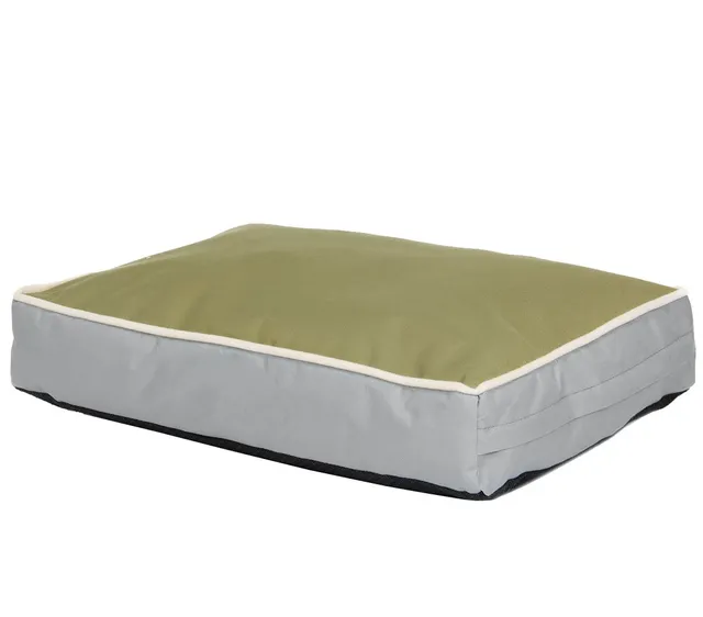 Dehner Premium Lovely Poppy Hundekissen grau-grün 90x60 waschbar