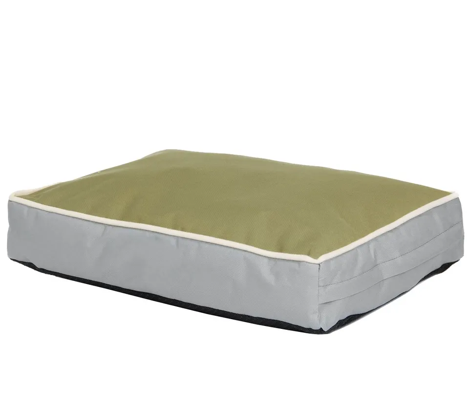 Dehner Premium Lovely Poppy Hundekissen grau-grün 90x60 waschbar
