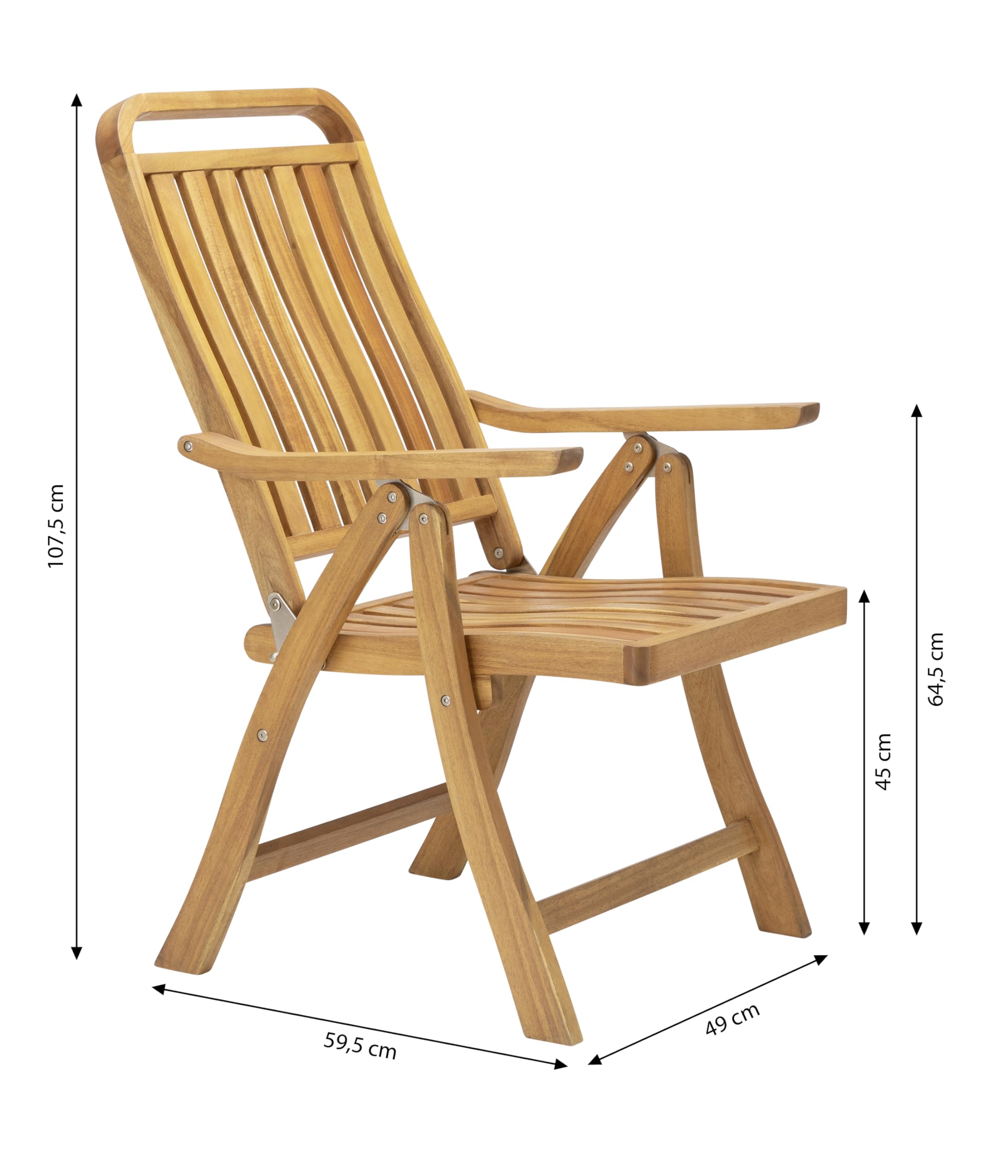 Dehner Lima Gartenstuhl Multiposition Akazie 107cm Natur