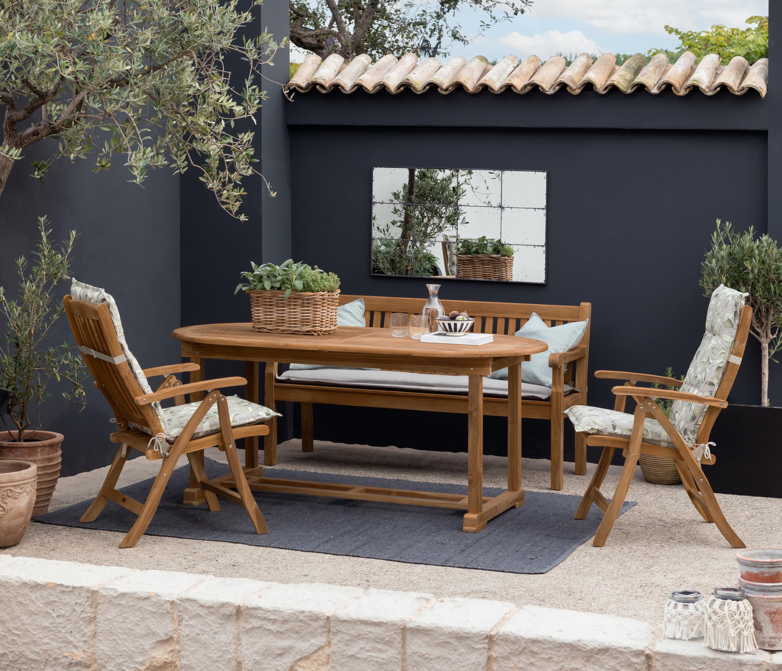 Dehner Havanna Gartenbank Teak 3-Sitzer 160cm