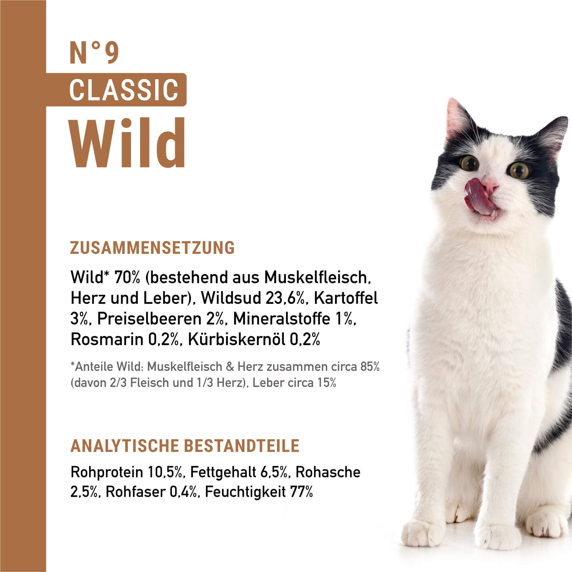catz finefood Classic N° 9 Wild Nassfutter 6x300g zuckerfrei