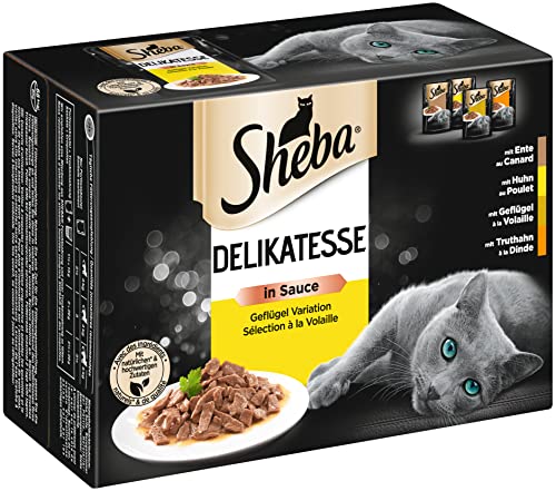 Sheba Delikatesse in Sauce Nassfutter Geflügel 48x85g Sauce