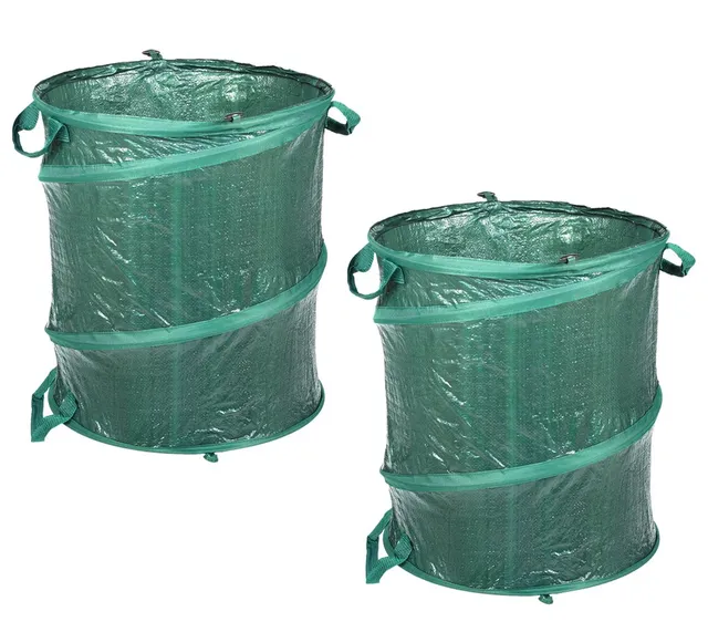 Dehner 2723567 Gartenabfallsack Pop-Up grün 120 l 2er Set