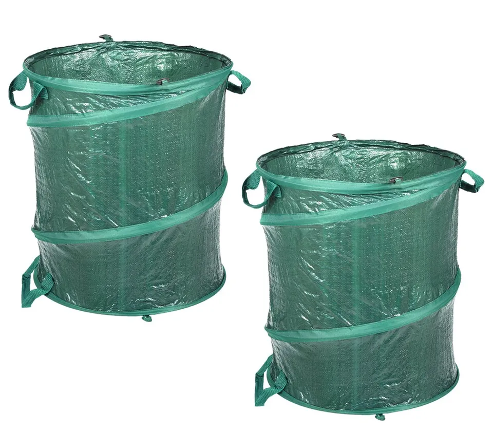 Dehner 2723567 Gartenabfallsack Pop-Up grün 120 l 2er Set
