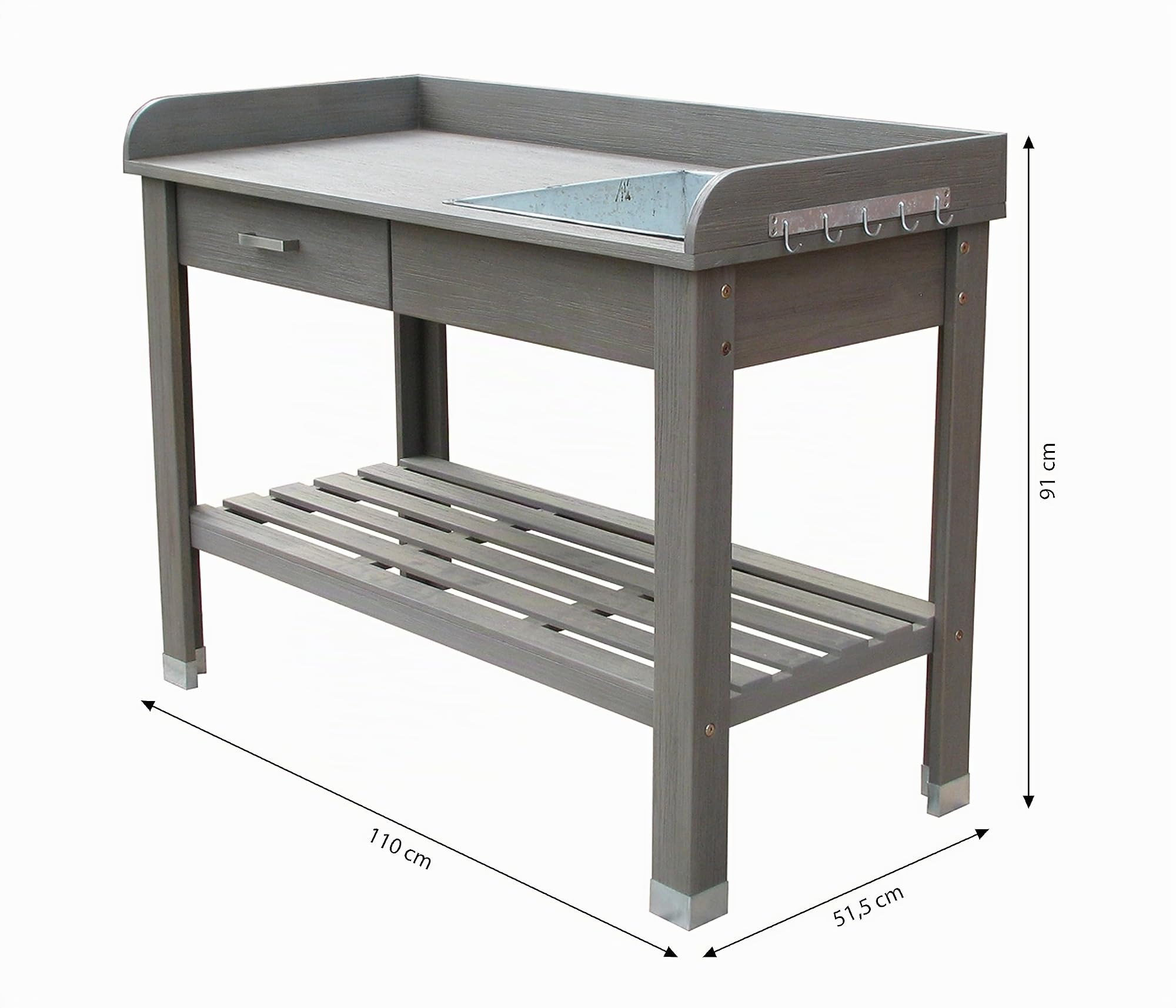 Dehner Montreal Holzpflanztisch grau 110 cm Akazie
