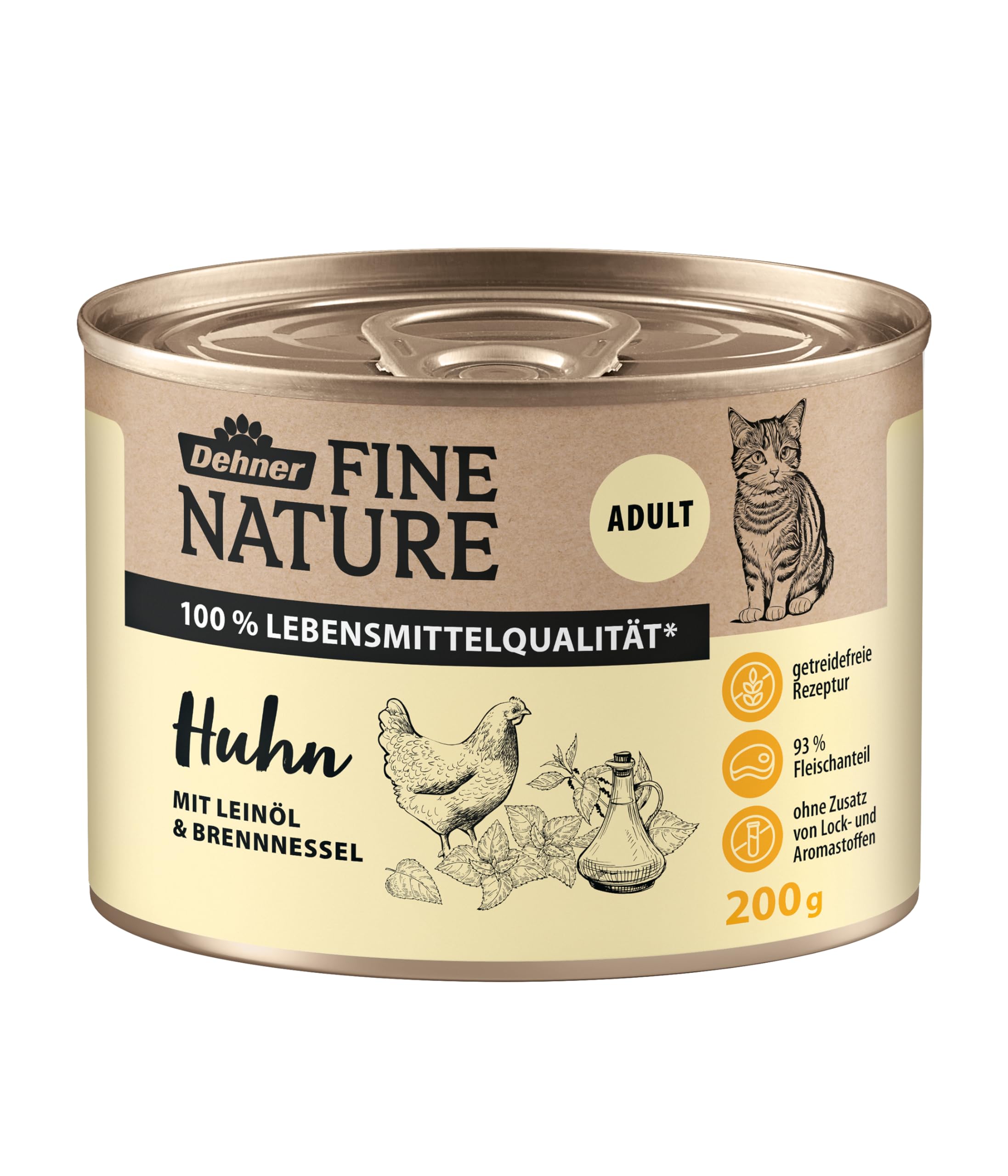 Dehner Fine Nature Adult Nassfutter Huhn 6x200g