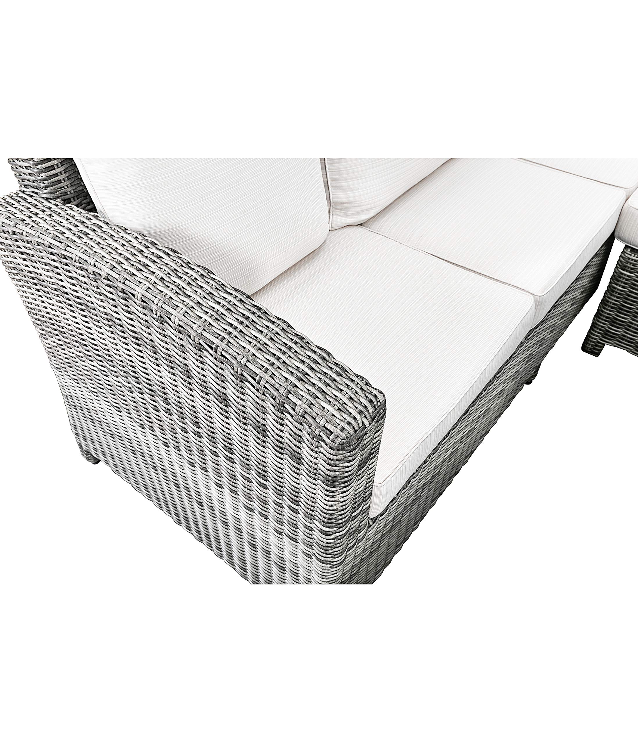 Dehner Premium Lovely Sylt Geflechtlounge 5-teilig grau Polster