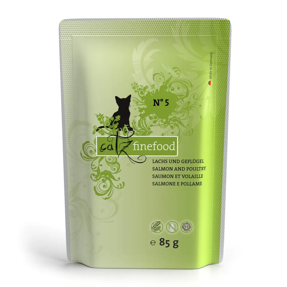 catz finefood N° 5 Lachs Geflügel Nassfutter 8 x 85 g