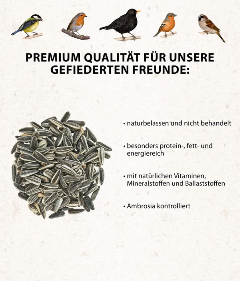 Dehner Natura Premium Wildvogelfutter Sonnenblumen 10kg proteinreich
