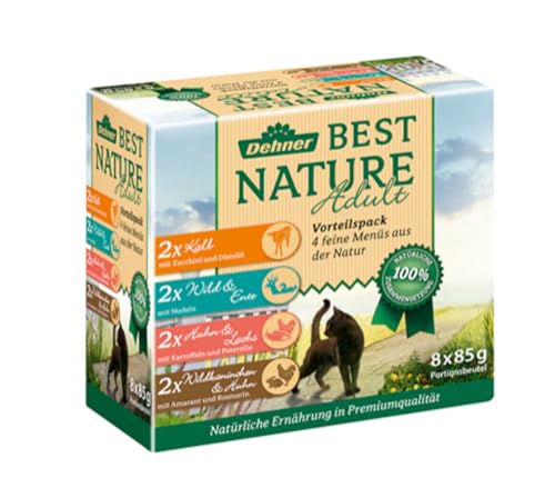 Dehner Best Nature Nassfutter Multipack 8x85 g 4 Sorten