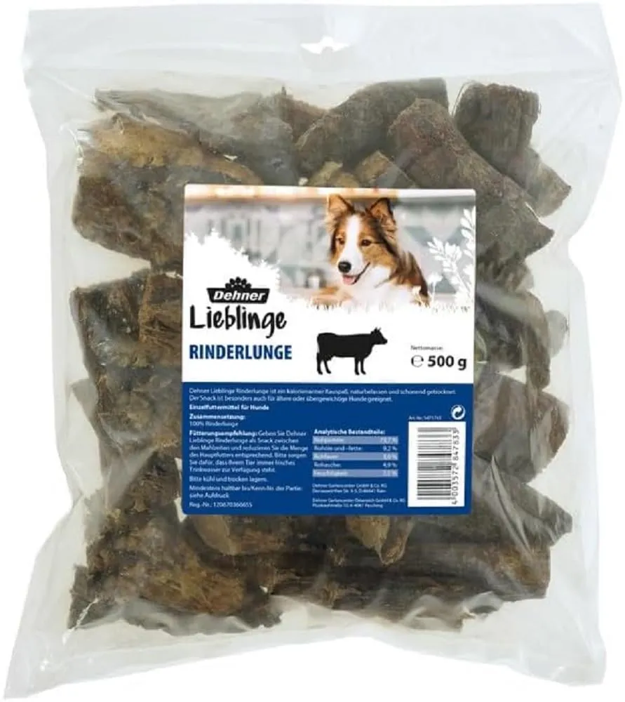 Dehner Lieblinge Hundesnack Rinderlunge 500g senior