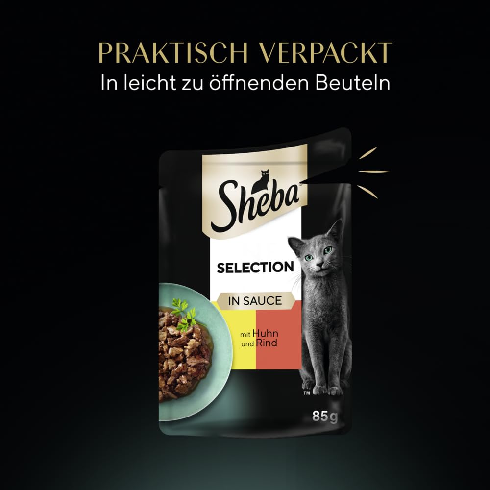 Sheba Selection Nassfutter Huhn-Rind Sauce 28x85g