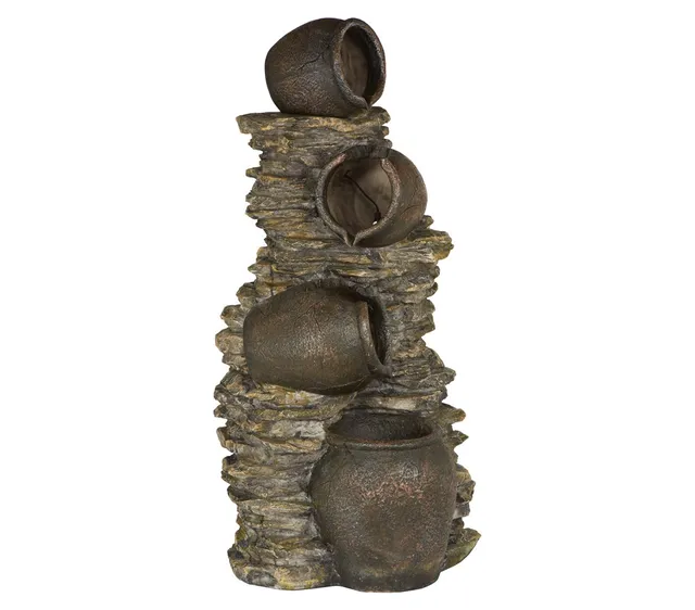 Dehner Gartencenter Krüge Gartenbrunnen LED 118cm Polyresin