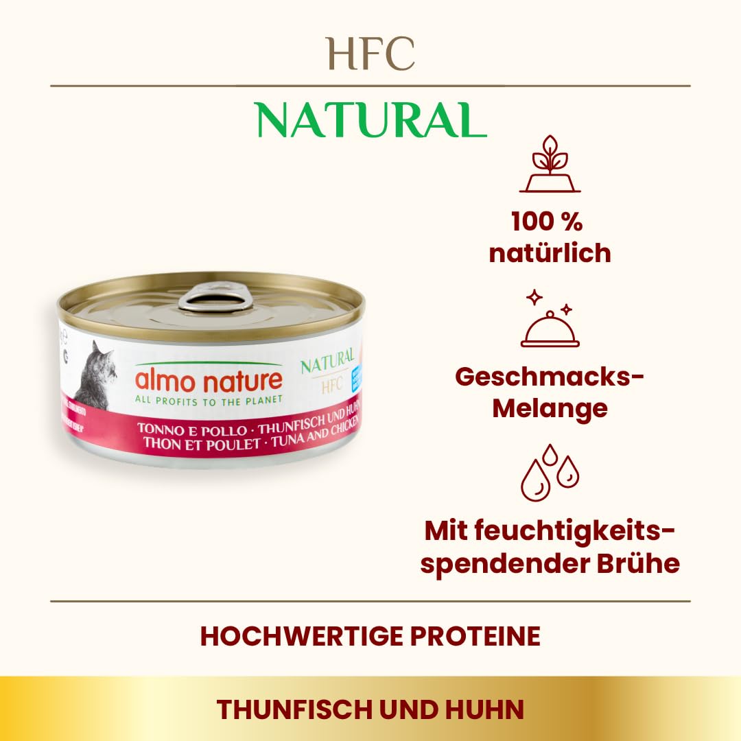 Almo Nature HFC Natural Nassfutter 24x150g Thunfisch Huhn