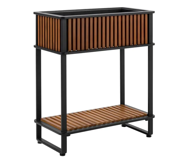 Dehner Boston Hochbeet Akazienholz schwarz-braun Balkon