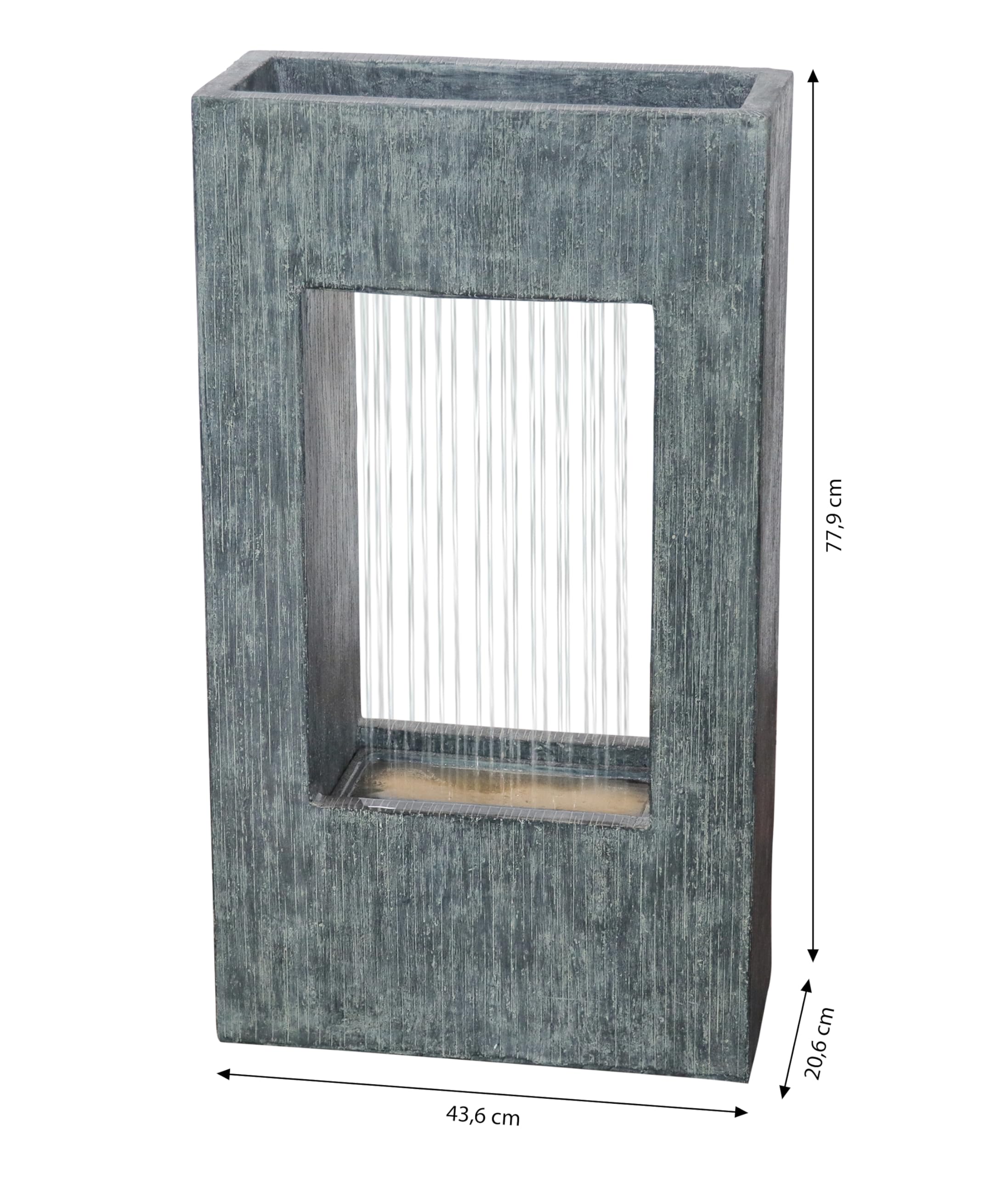 Dehner Vigo Gartenbrunnen Solar LED grau 77,9cm Polyresin