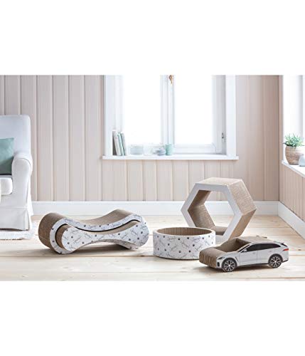 Dehner Lieblinge Scratch Circle Kratzpappe Ø 43 cm weiß