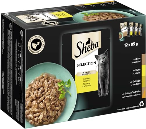 Sheba Selection in Sauce Nassfutter Geflügel 12x85g samtig