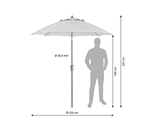 Dehner Kos Sonnenschirm rund 220 cm beige