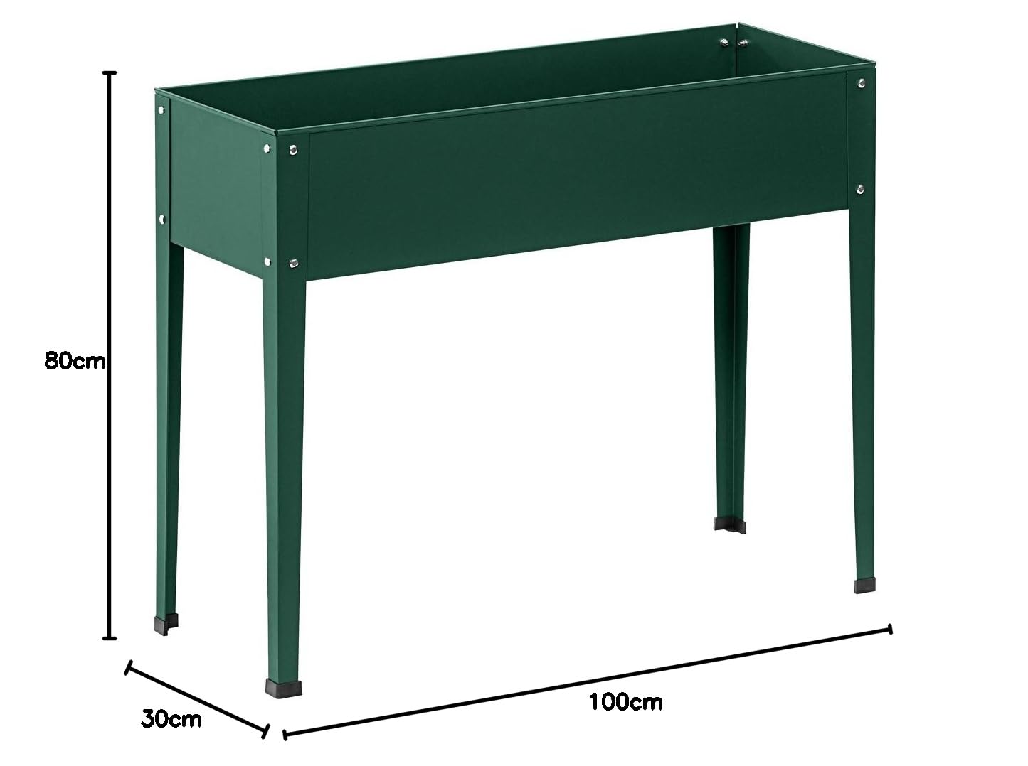 Dehner Münster 2 Hochbeet 100x30 cm 80 cm dunkelgrün Metall