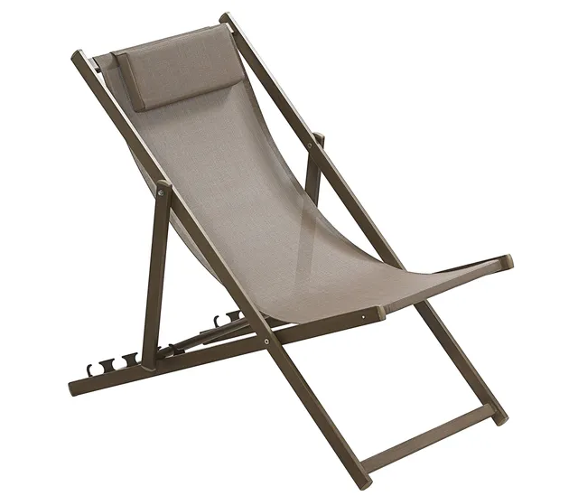 Dehner Premium Lovely Aruba Strand-Klappstuhl braun mit Kissen