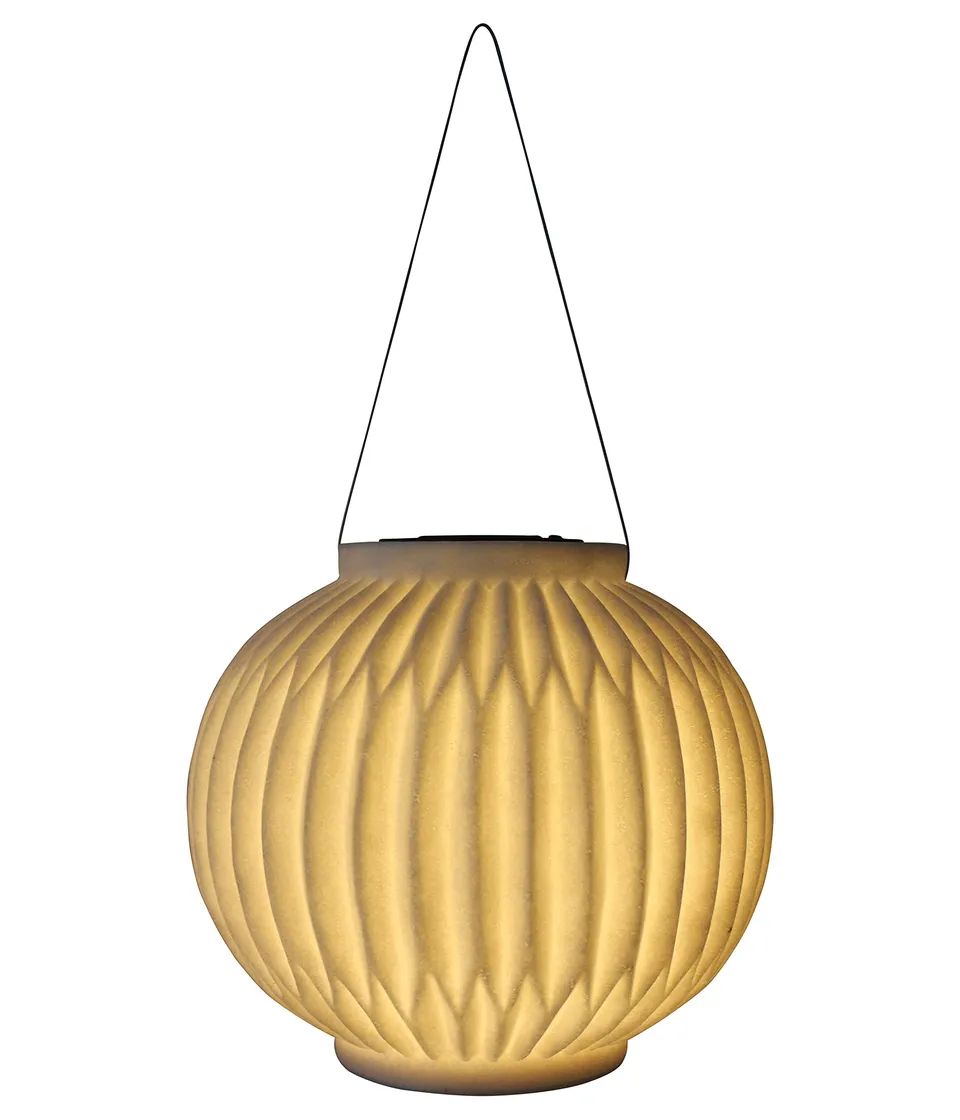 Dehner Belle Solar-Laterne Polyresin beige Ø 21 cm