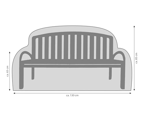Dehner Premium Lovely Abdeckung Gartenbank 2-Sitzer 130x85x65 grau