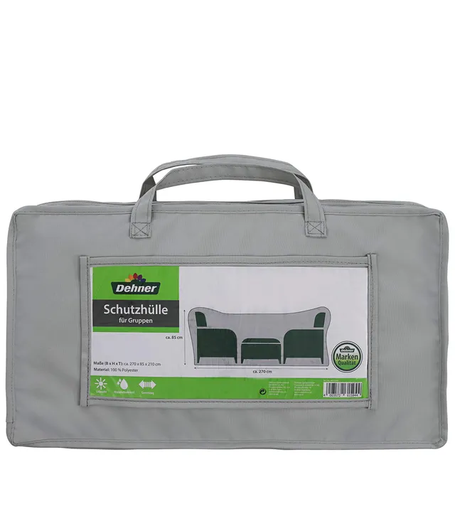 Dehner Abdeckung Sitzgruppe 270x85x210cm Polyester grau wasserabweisend
