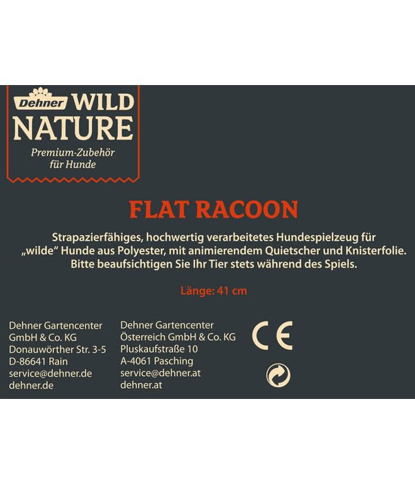 Dehner Wild Nature Flat Racoon Hundespielzeug 46 cm Knister