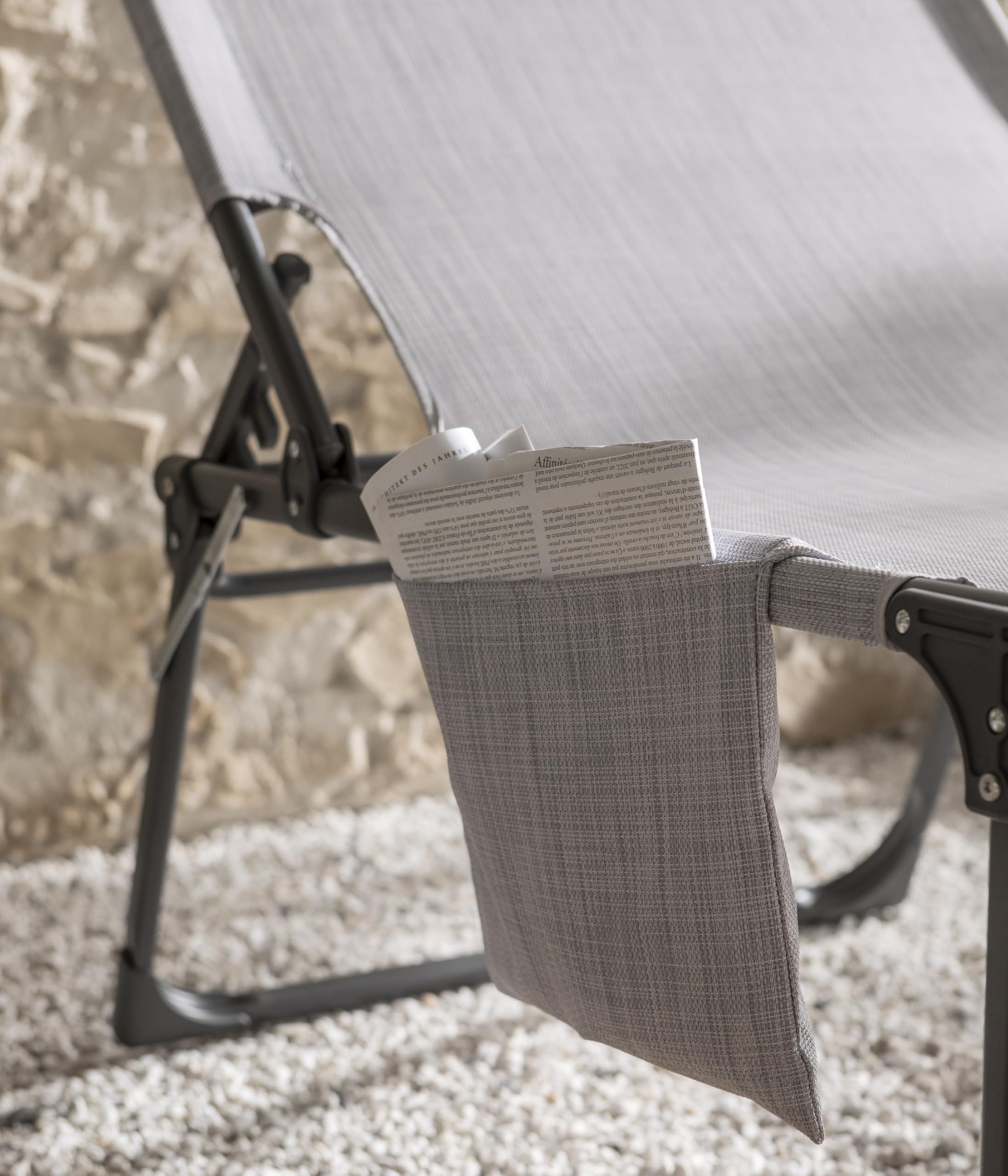 Dehner Premium Lovely Mallorca Gartenliege hellgrau Textilene
