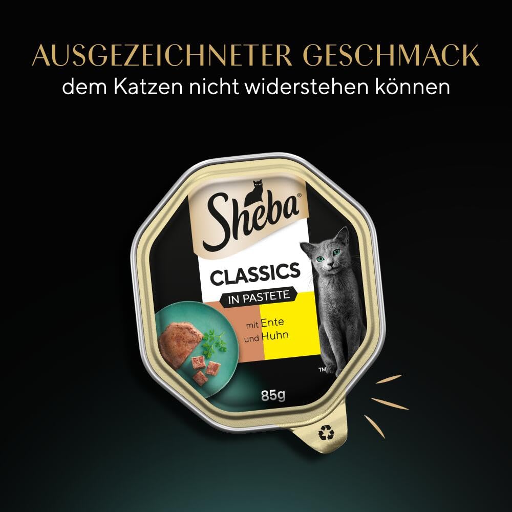 Sheba Classics Pastete Ente Huhn Nassfutter 22x85g getreidefrei