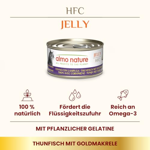 Almo Nature HFC Jelly Nassfutter Thunfisch Goldmakrele 24x70g glutenfrei