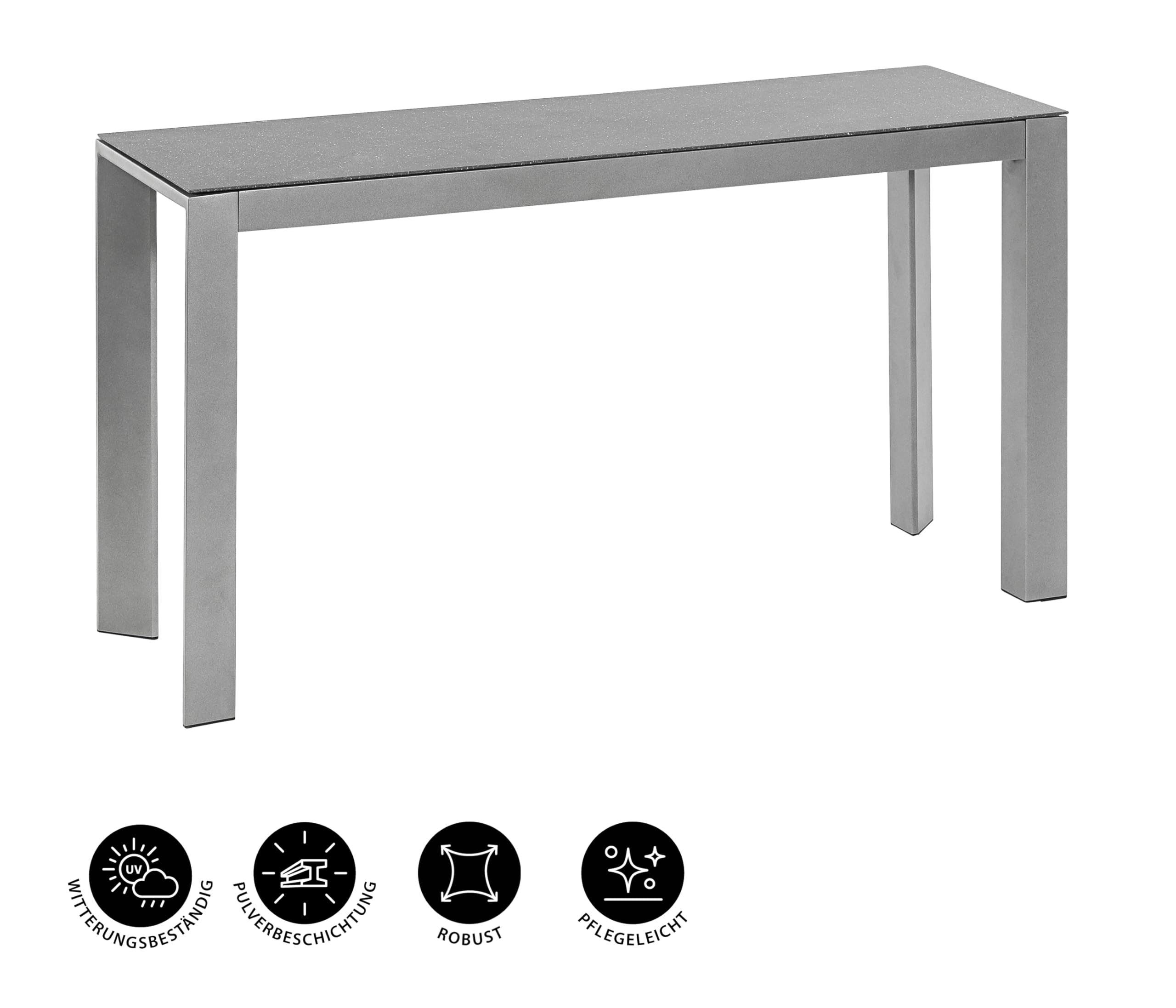 Dehner Premium Lovely Chicago Tisch schmal grau 133cm