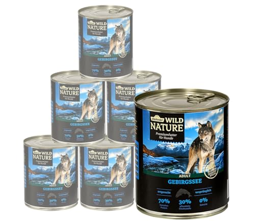 Dehner Wild Nature Gebirgssee Hundefutter Lachs 6x800g getreidefrei