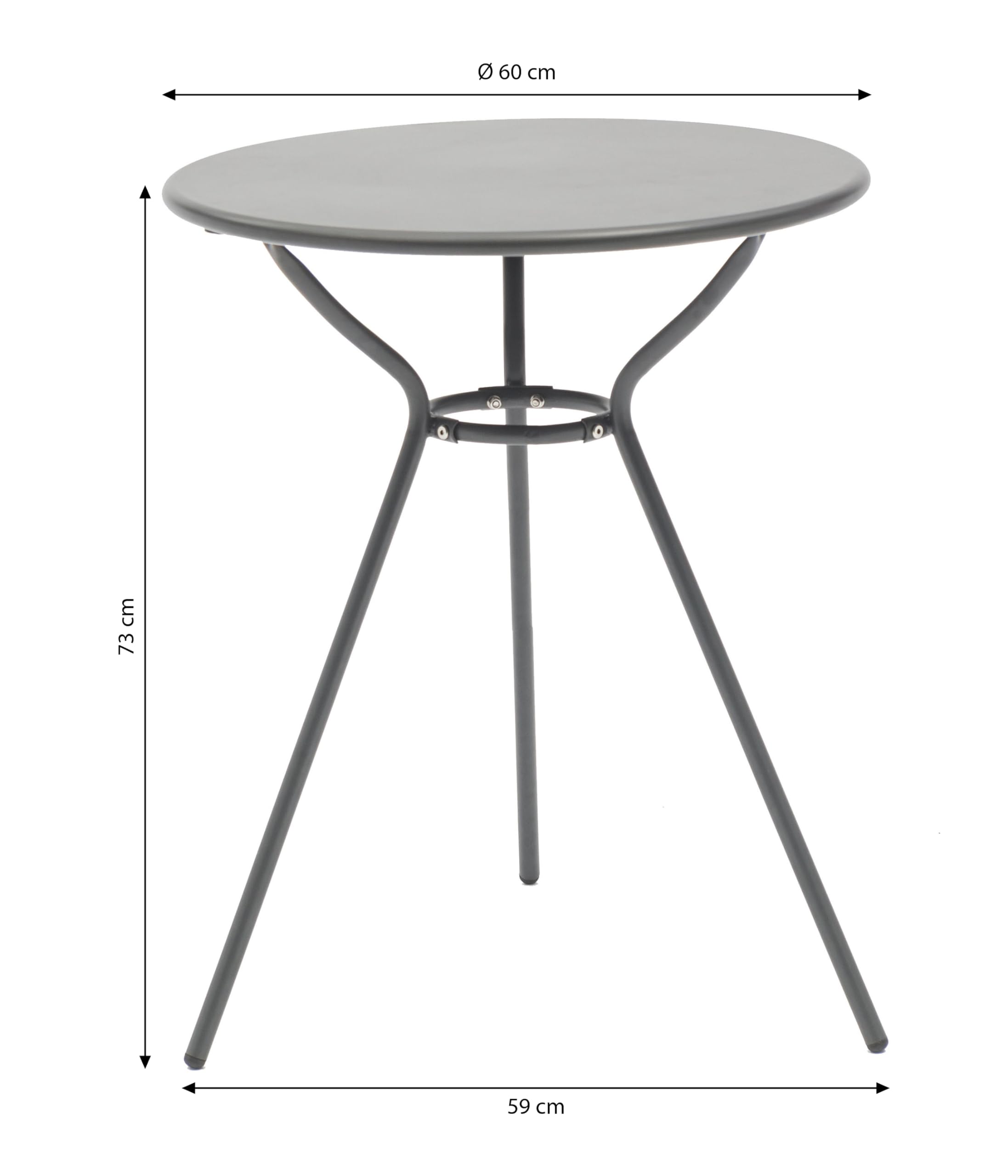 Dehner Oslo Balkontisch Stahl 60 cm anthrazit pulverbeschichtet